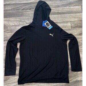 PUMA Men’s Performance Hoodie Black Size Large Lightweight Pullover NWT
